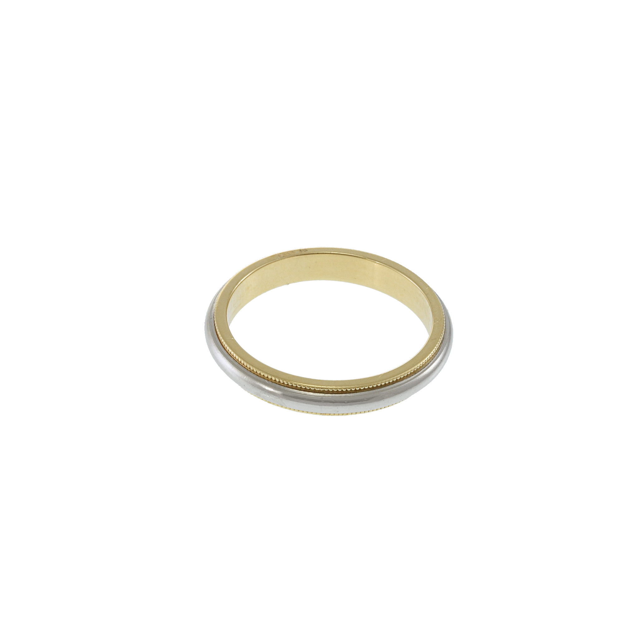 Tiffany & Co. Platinum and 18KT Yellow Gold Milgrain Edge Wedding Band 3.5mm