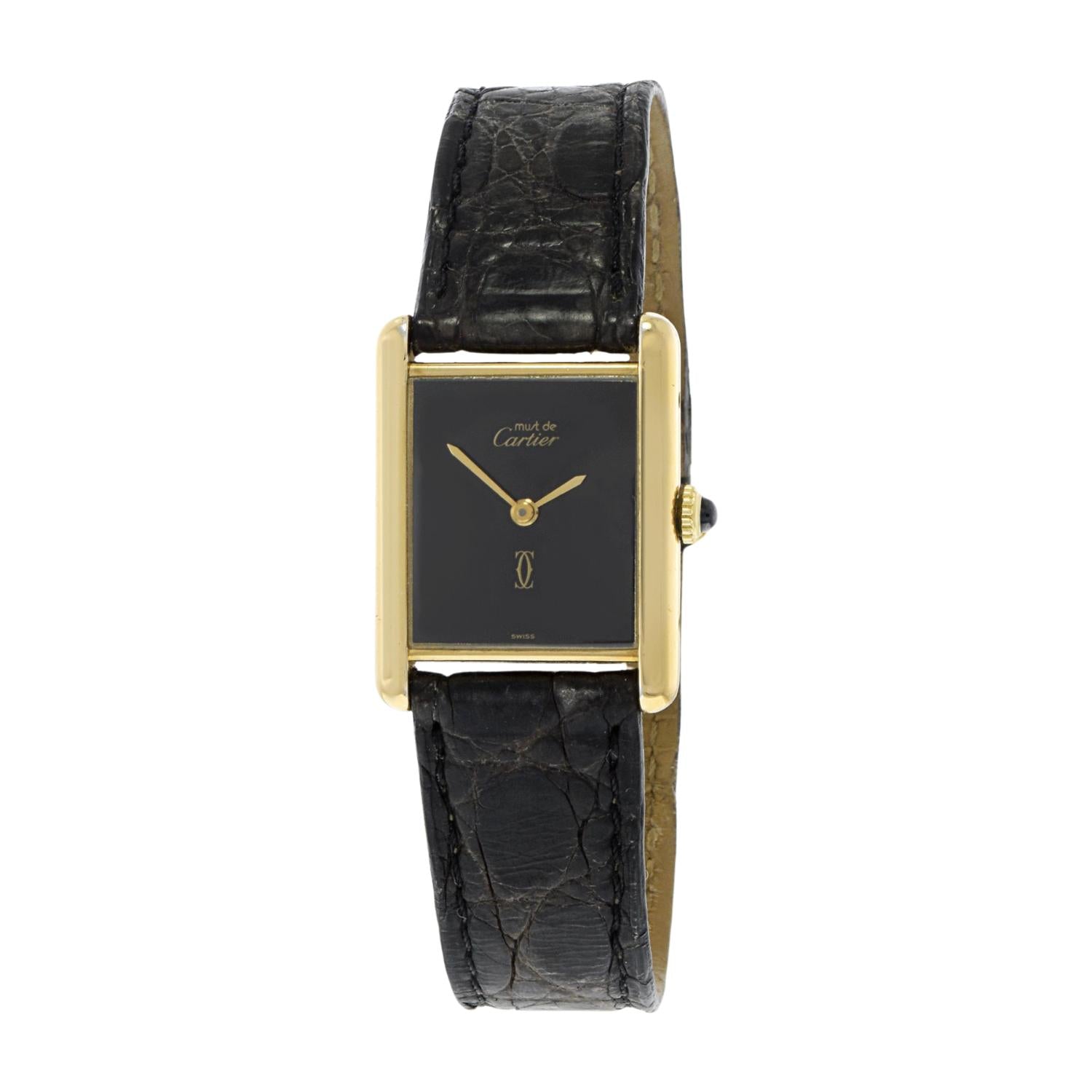 Vintage 1980s Must de Cartier Paris Tank Watch – Mechanical Manual Wind