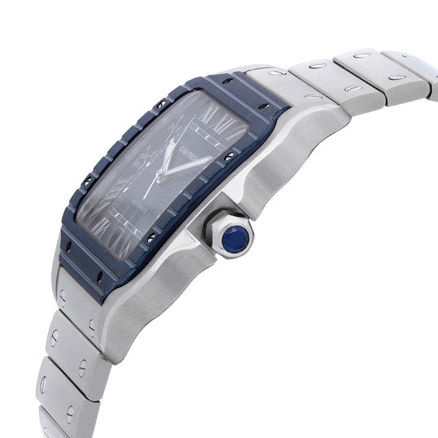 Cartier Santos De Cartier Large Blue Dial Automatic Mens Watch WSSA0048