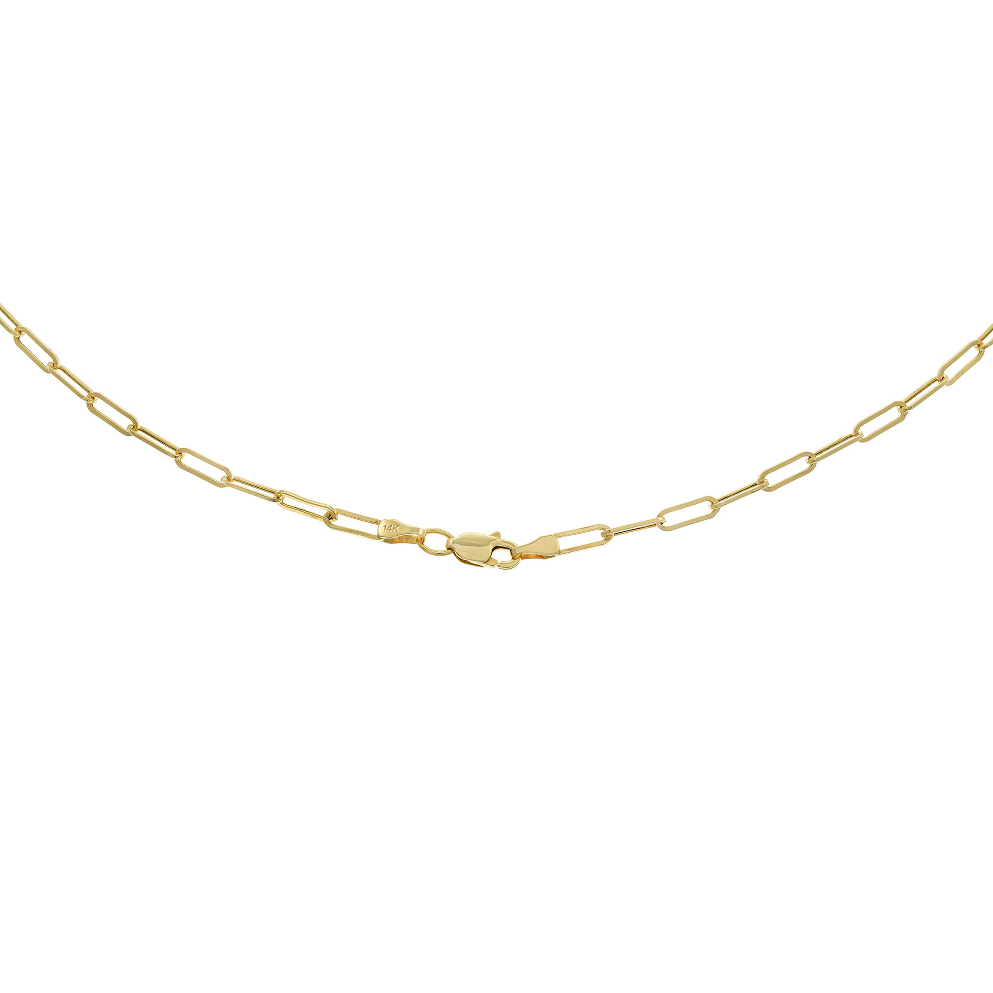 14KT Yellow Gold 2.5mm Paperclip Chain 20"