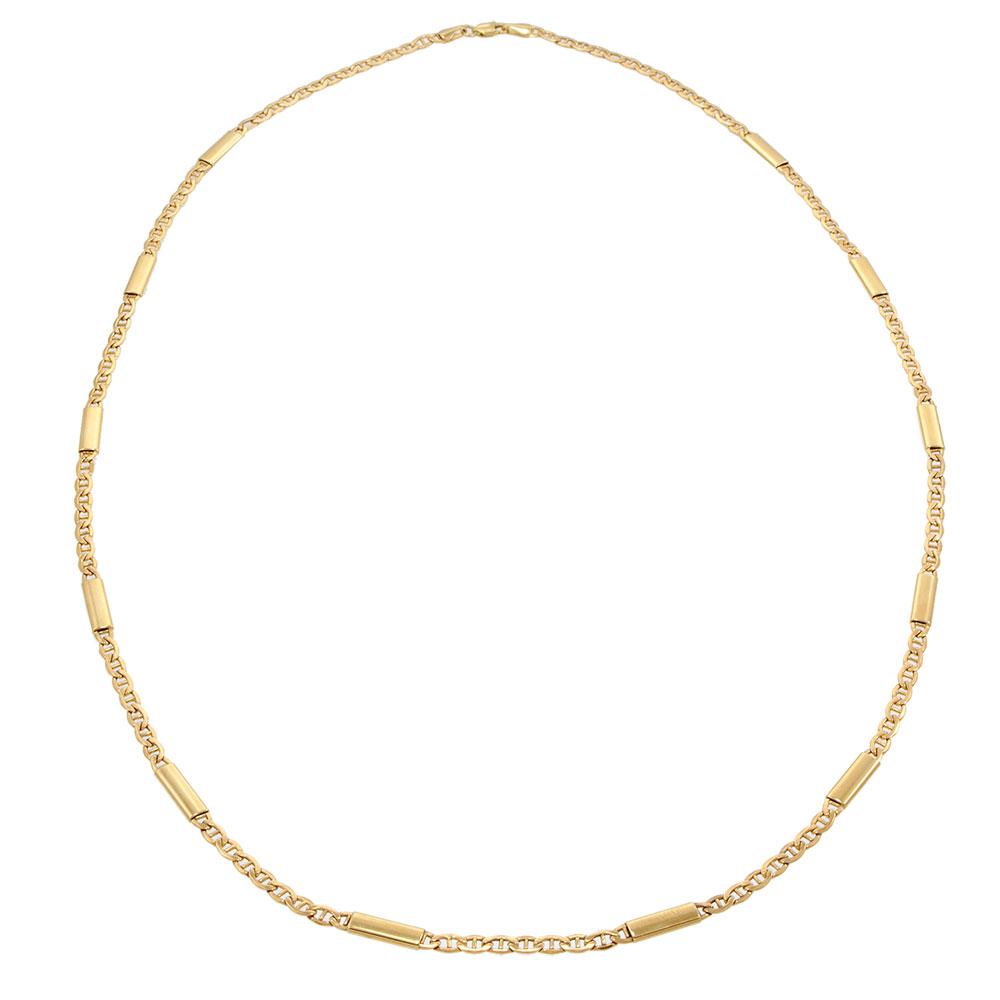 Mariner and Bar Chain Necklace in 14KT Yellow Gold