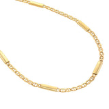 Mariner and Bar Chain Necklace in 14KT Yellow Gold