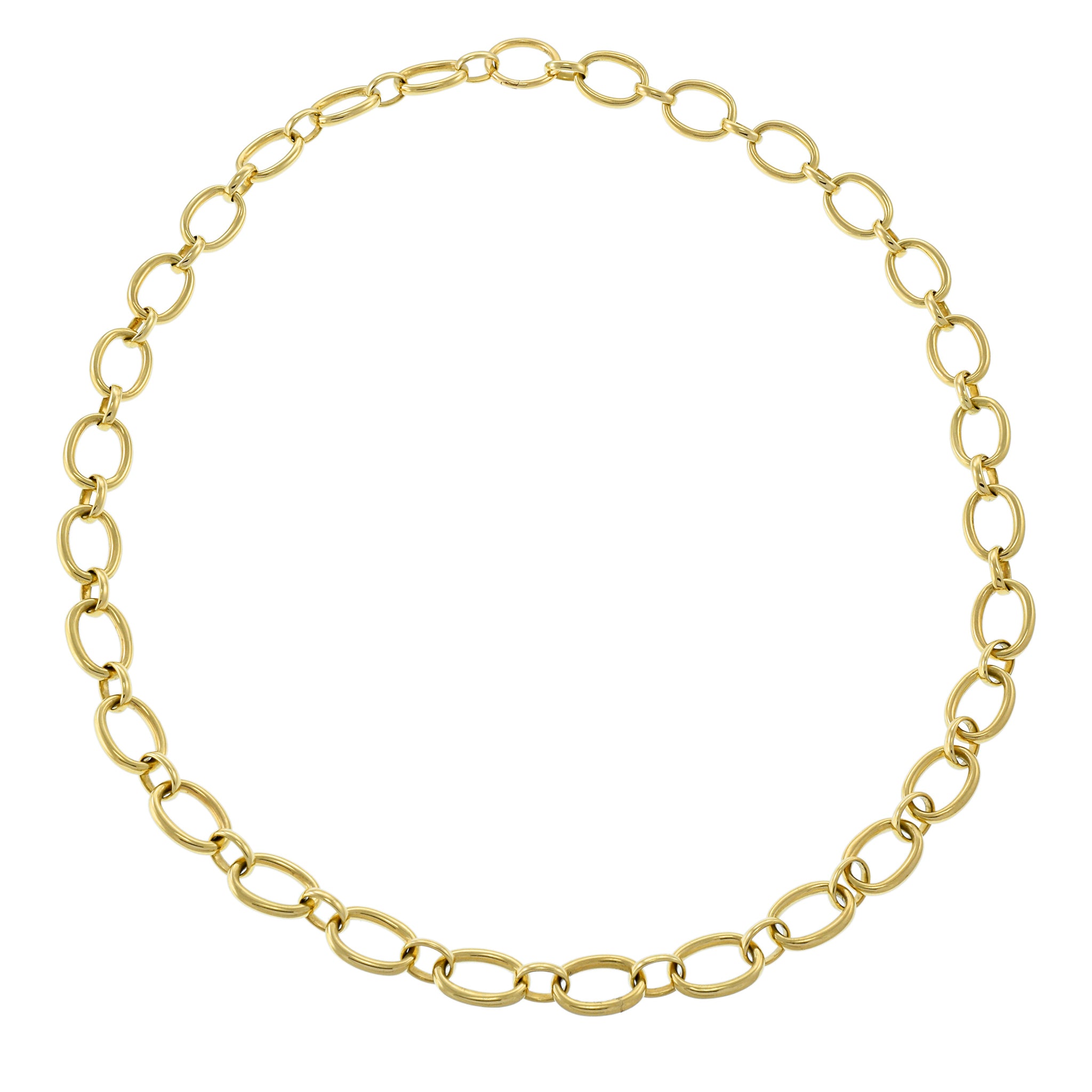 14KT Yellow Gold 18" Oval Link Chain with Hidden Clasp