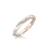Ainsley Lyric Collection Contemporary Half Diamond Half Polished Twist Wedding Band