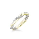 Ainsley Lyric Collection Contemporary Half Diamond Half Polished Twist Wedding Band
