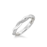 Ainsley Lyric Collection Contemporary Half Diamond Half Polished Twist Wedding Band