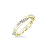 Ainsley Lyric Collection Contemporary Half Diamond Half Polished Twist Wedding Band