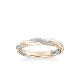 Ainsley Lyric Collection Contemporary Half Diamond Half Polished Twist Wedding Band
