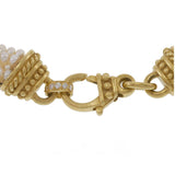 Vintage 8-Strand Pearl Necklace with Diamond Set 18KT Yellow Gold Clasp – 0.27CT