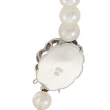 Estate 7MM Akoya Pearl 18 Inch Necklace with Diamond Clasp in 14KT White Gold