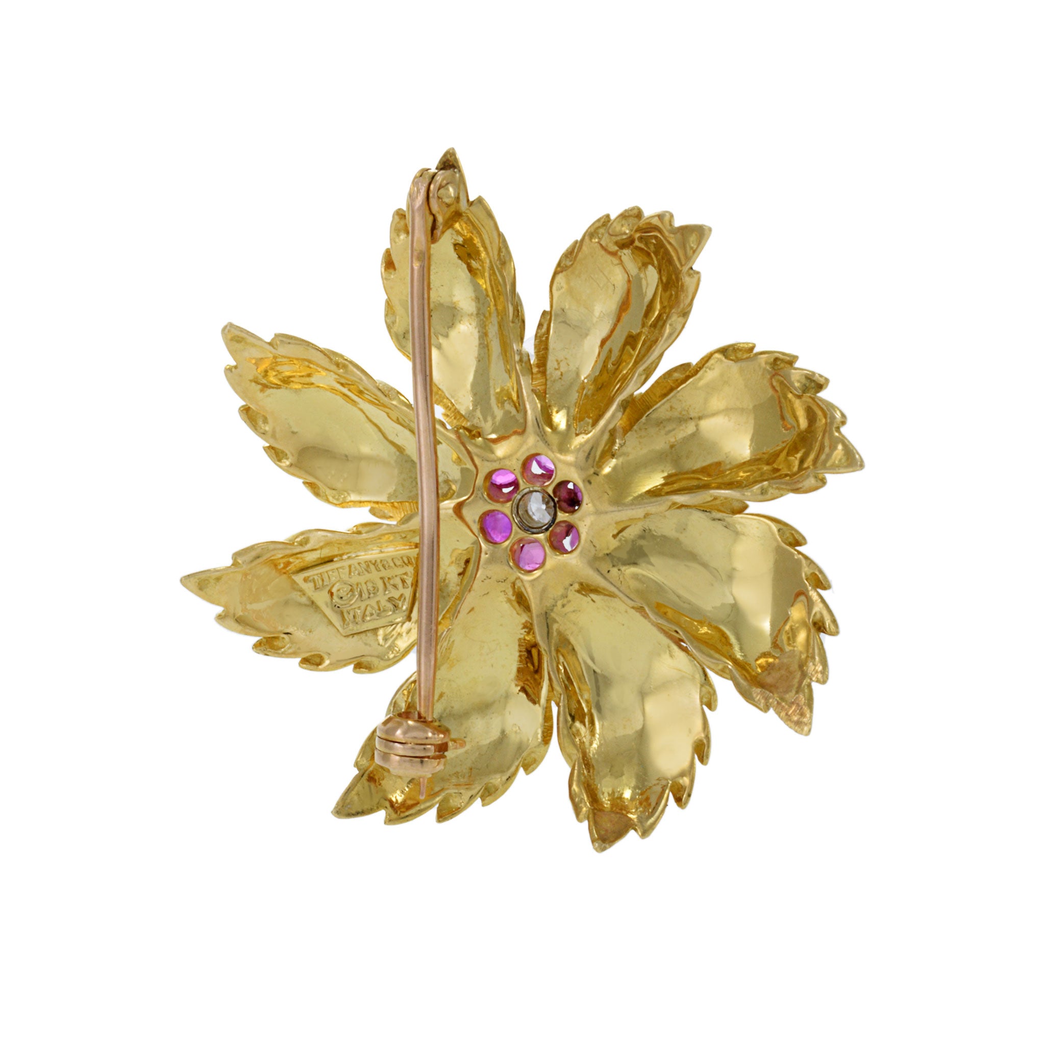 Vintage Retro Era 18KT Yellow Gold Tiffany & Co Flower Brooch