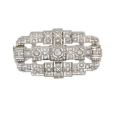 Antique Art Deco Platinum and Diamond Brooch