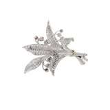 Estate Art Nouveau Platinum Floral Bouquet Pin With Diamonds