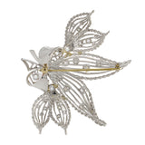 Vintage Art Nouveau Floral Diamond Brooch