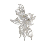 Vintage Art Nouveau Floral Diamond Brooch