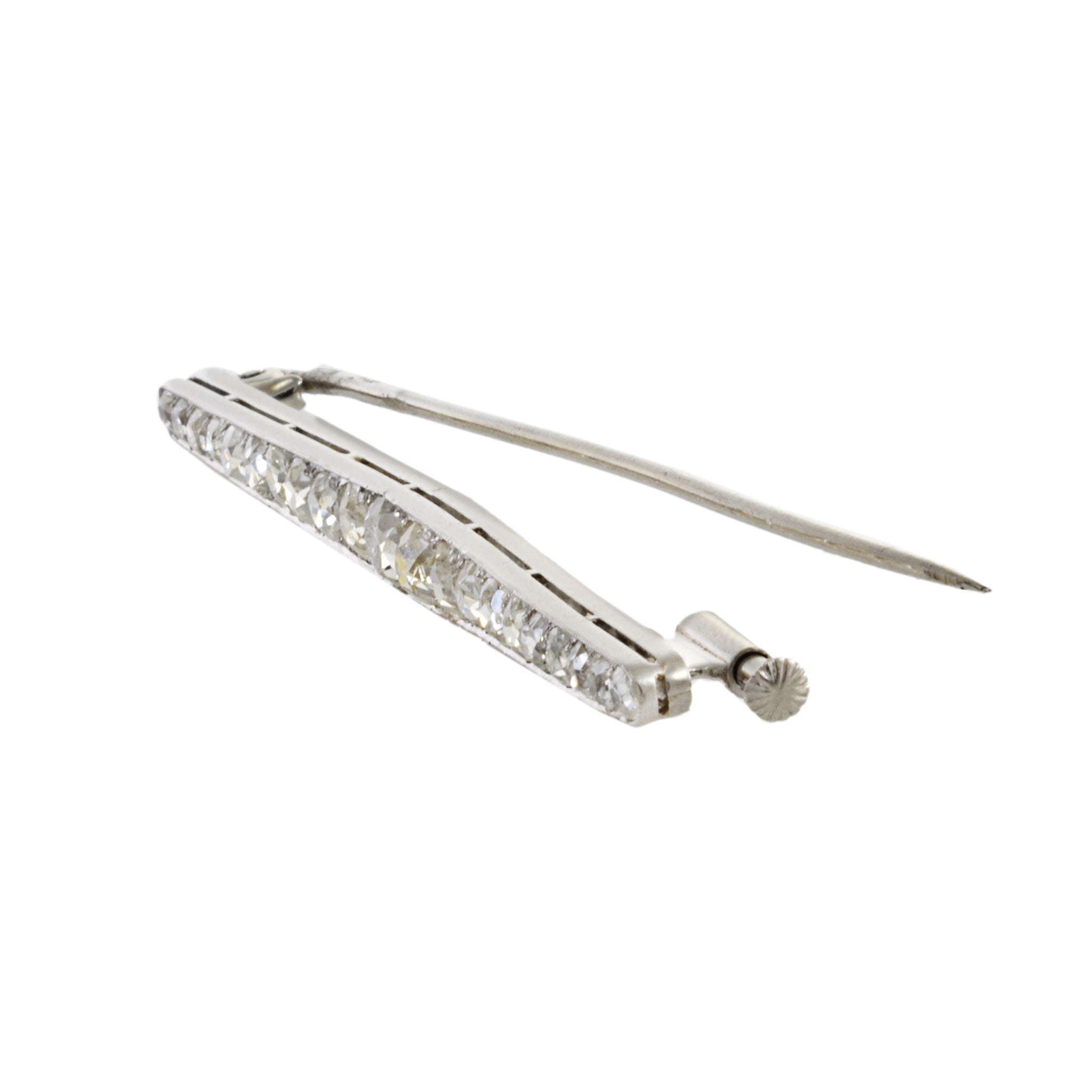 Victorian Era Platinum and Diamond Stick Pin