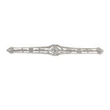 Antique Art Deco Period 18KT White Gold and Diamond Lapel Stick Pin