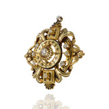 Antique Victorian Era 18KT Yellow Gold Diamond Pin