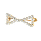 18KT Yellow Gold Vintage Seed Pearl Bow Brooch Pin