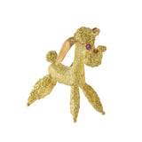 Vintage Retro Era 18KT Yellow Gold Poodle Dog Brooch