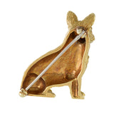 Vintage Retro Era 18KT Yellow Gold Dog Brooch