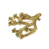 Retro Era 14KT Yellow Gold Lapel Pin featuring a branch coral with polyps design