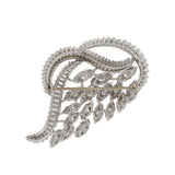 Retro Era Platinum and Diamond Floral Brooch