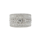 18KT White Gold Deco Style Multi Cut Diamond Band