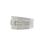 18KT White Gold Deco Style Multi Cut Diamond Band