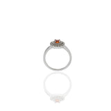 18KT White Gold Orange Sapphire And Diamond Ring