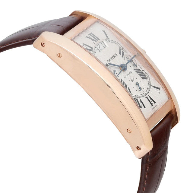 Cartier Tank Americaine XL 18K Rose Gold Silver Dial Automatic Watch W2610751