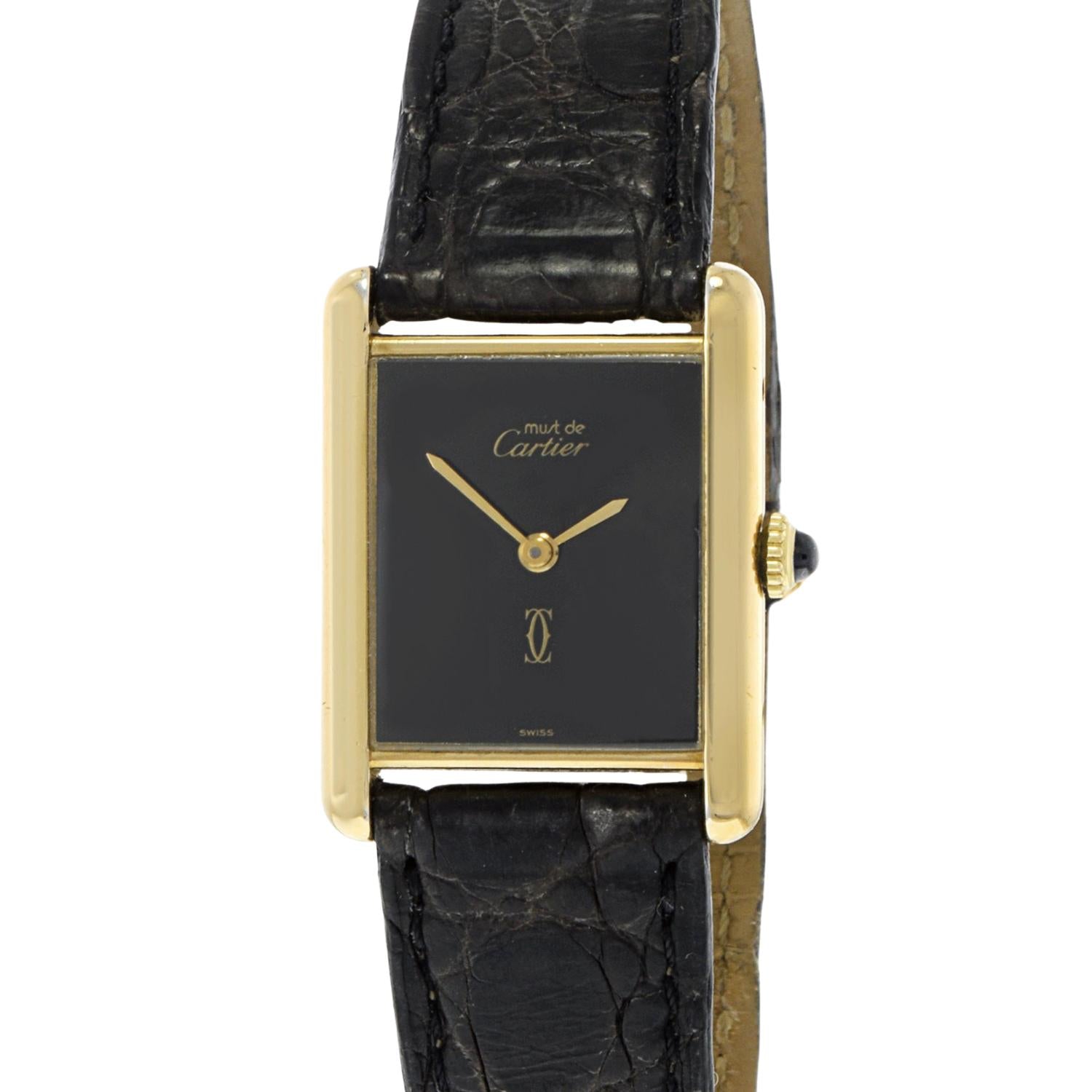 Vintage 1980s Must de Cartier Paris Tank Watch – Mechanical Manual Wind
