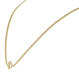 14KT Yellow Gold Circle Bar Adjustable Chain Necklace