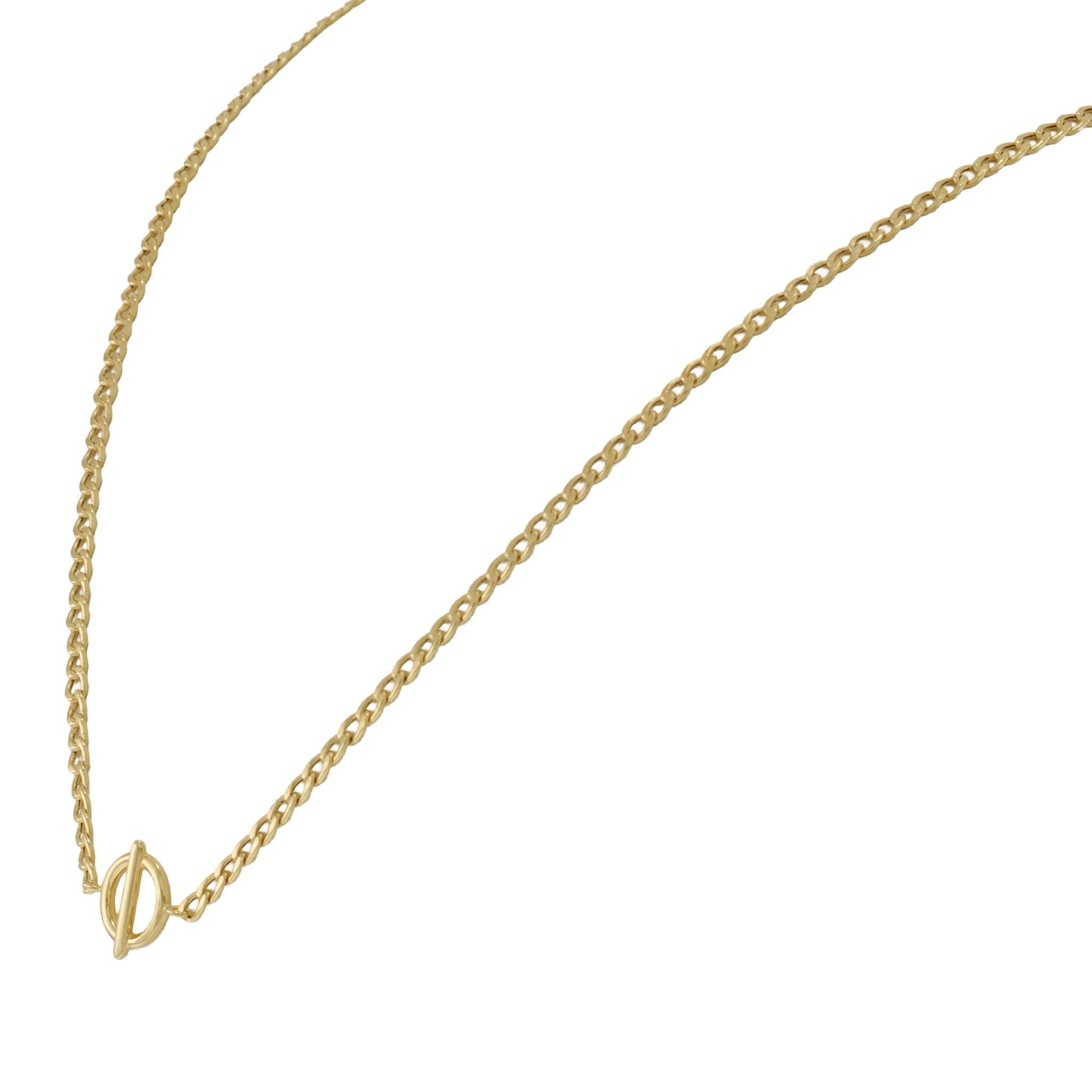14KT Yellow Gold Circle Bar Adjustable Chain Necklace