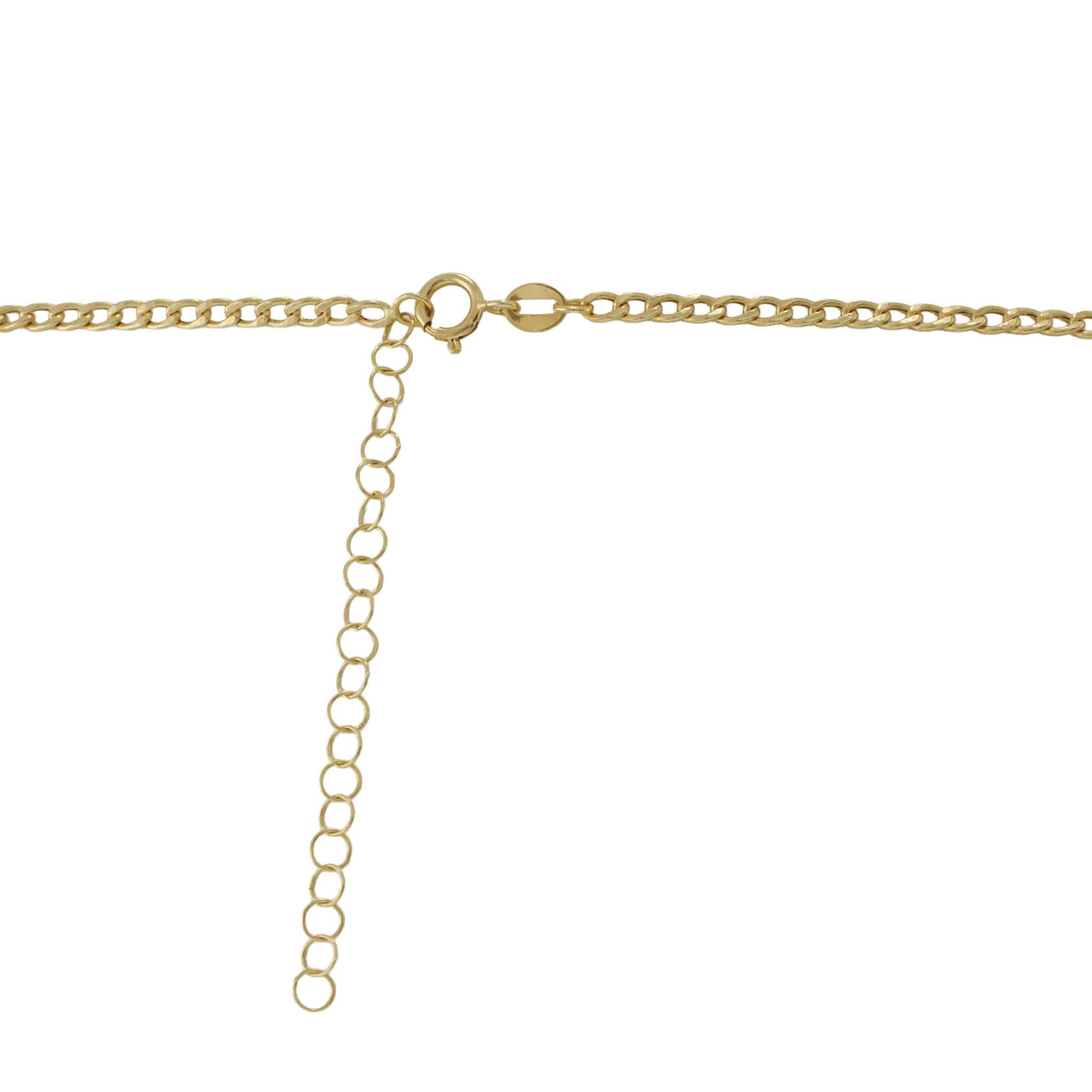 14KT Yellow Gold Circle Bar Adjustable Chain Necklace