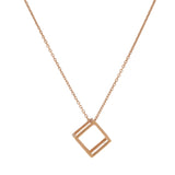 14KT Rose Gold 3D Cube Adjustable Necklace