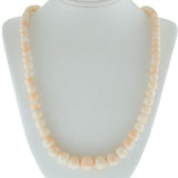 14KT Yellow Gold Angelskin Coral Graduated Bead Strand Necklace