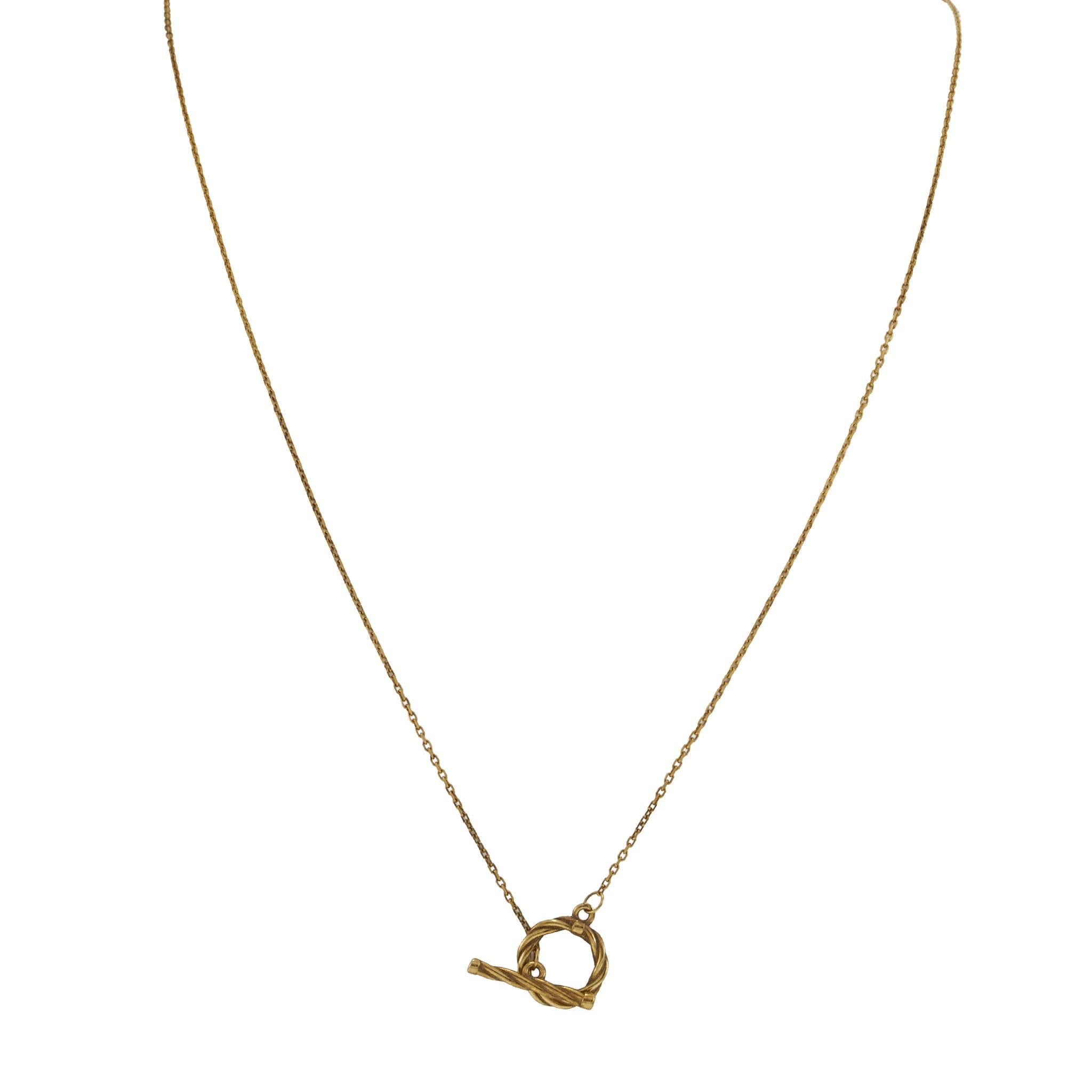 14KT Yellow Gold Twist Toggle Lariat Necklace