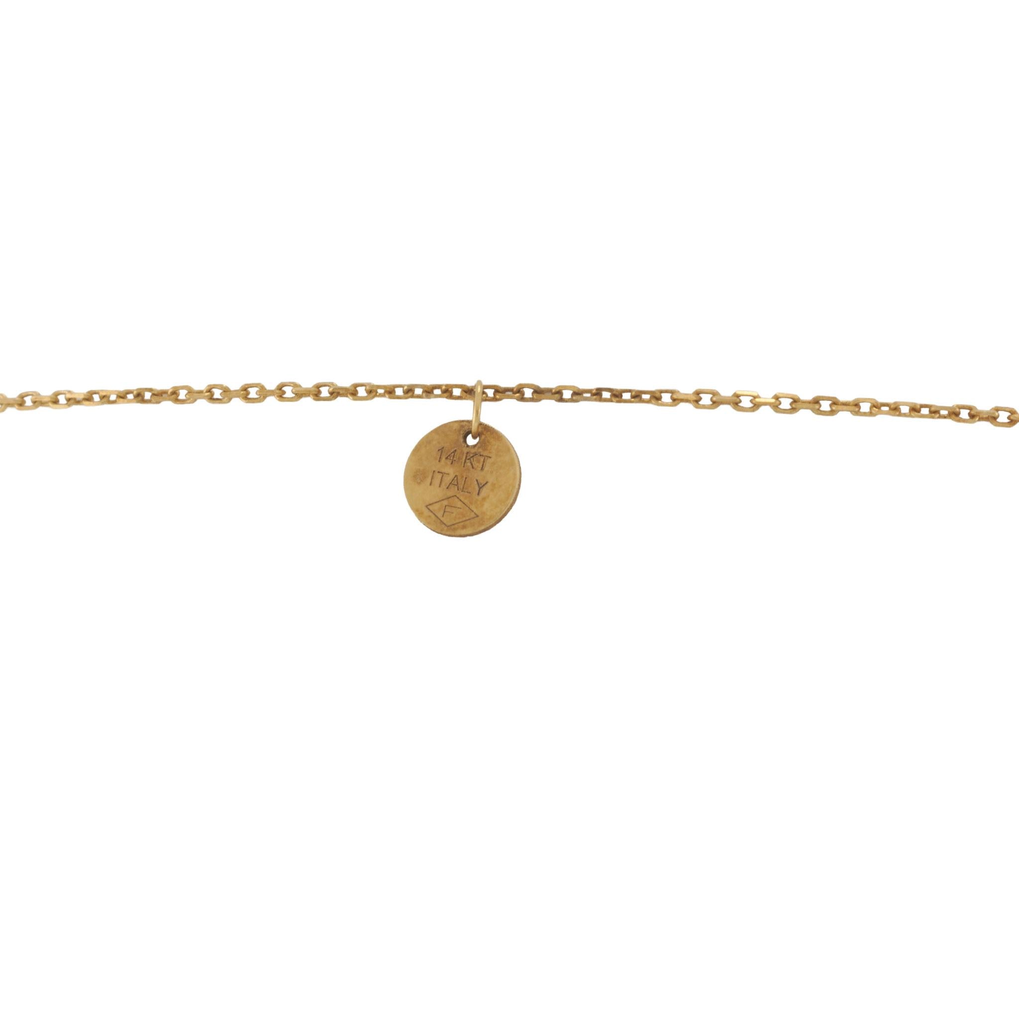 14KT Yellow Gold Twisted Toggle Lariat Necklace