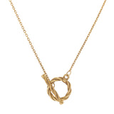 14KT Yellow Gold Twist Toggle Lariat Necklace