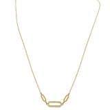 14KT Two-Tone Gold Diamond-Cut Oval Link Necklace