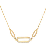 14KT Two-Tone Gold Diamond-Cut Oval Link Necklace