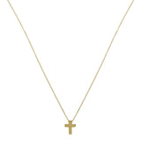 14KT Yellow Gold Mini Cross Adjustable Necklace