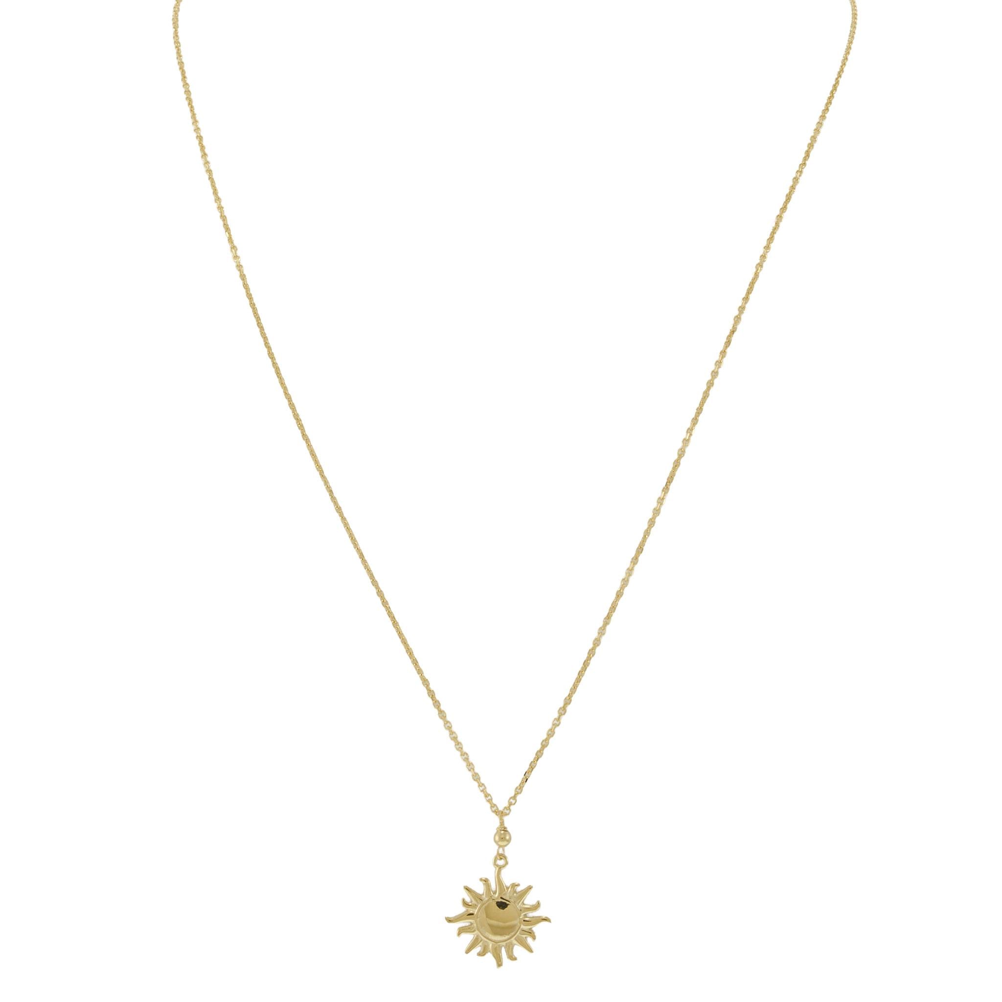 14KT Yellow Gold Sun Pendant Necklace