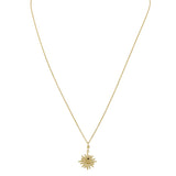 14KT Yellow Gold Sun Pendant Necklace