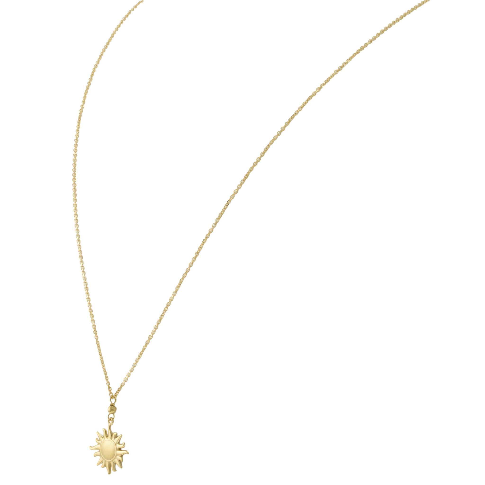 14KT Yellow Gold Sun Pendant Necklace