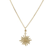 14KT Yellow Gold Sun Pendant Necklace