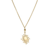 14KT Yellow Gold Sun Pendant Necklace