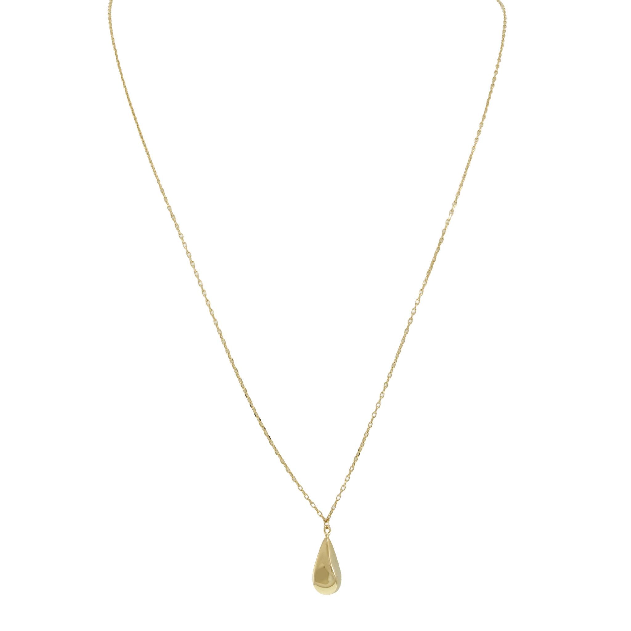 14KT Yellow Gold Teardrop Pendant Necklace