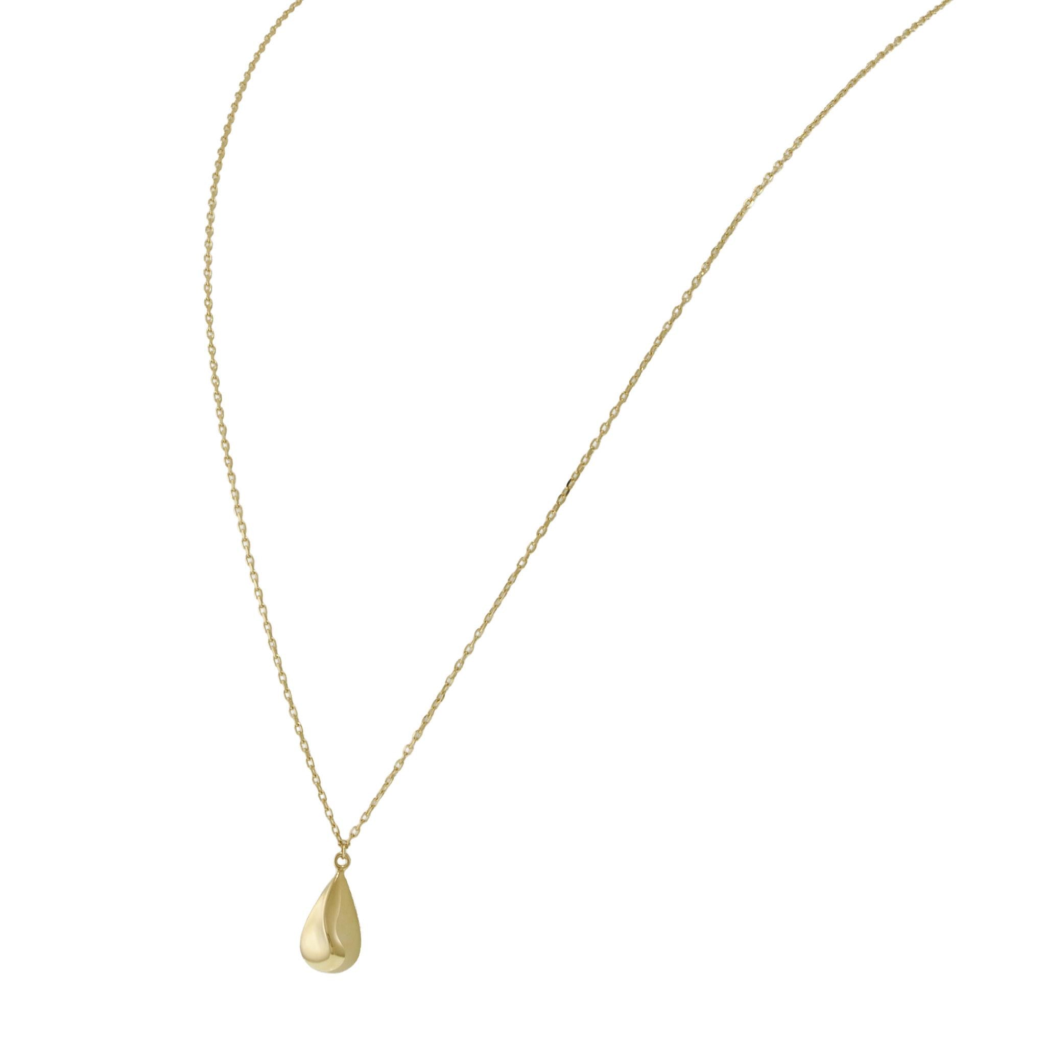 14KT Yellow Gold Teardrop Pendant Necklace
